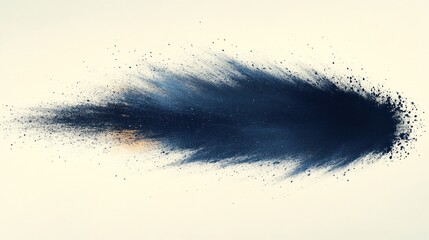 Canvas Print - Abstract Dark Blue Powder Explosion Against Light Background