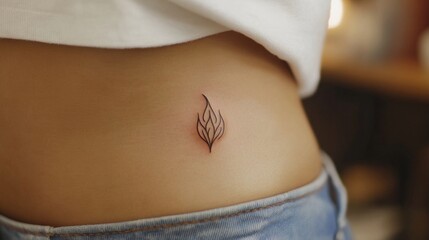 Canvas Print - Tiny Minimalist Tattoo Design on Waist