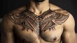 © photoplotnikov - Intricate Chest Tattoo Design