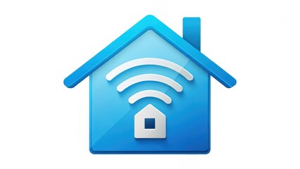 Wall Mural - Smart Home Icon, Wireless Home Network Symbol