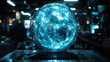 © PixelVision - Holographic globe on vintage desk evokes retro-futuristic sci-fi nostalgia