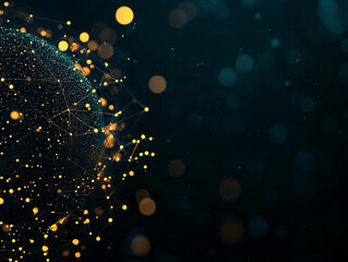 Wall Mural - glowing globe with digital connections and bokeh effects, creating mesmerizing visual experience