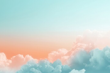 Wall Mural - soft pastel sky with whimsical clouds at sunrise or sunset