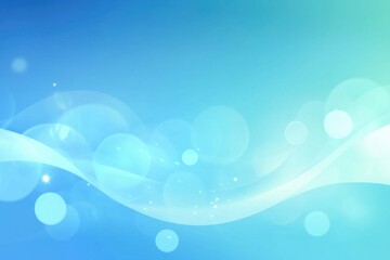 Wall Mural - soft blue gradient background with smooth waves and bokeh effects