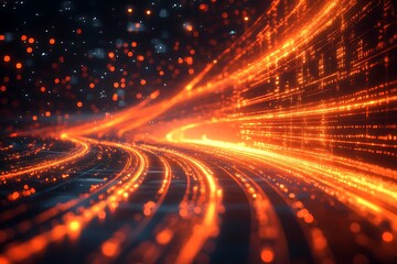 Leinwandbilder - Futuristic high-speed energy waves in sleek motion, perfect for dynamic technology visuals.