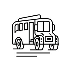 Sticker - School bus vector icon