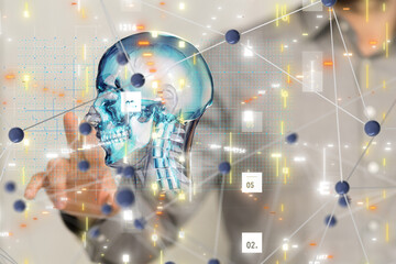 Aufkleber - digital medical futuristic interface 3D rendering