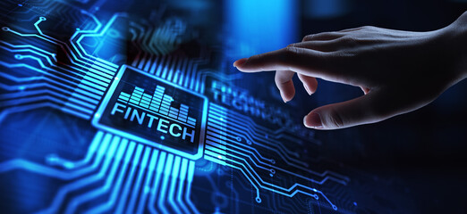 Wall Mural - fintech financial technology cryptocurrency investment and digital money. business concept on virtua
