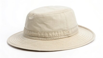 Sticker - Beige Hat on White Background