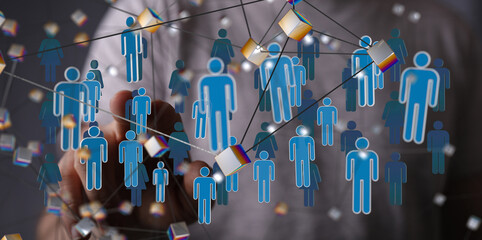 Poster - Human resource management and recruitment employment business concept