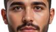 © PixelFrame - Close Up Detailed Portrait of a Young Man's Face Showing Eyes Nose and Mustache