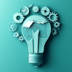 Poster - Creative business innovation concept featuring a lightbulb, symbolizing ideas and inspiration in entrepreneurship.