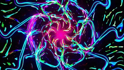 Wall Mural - abstract colorful swirling patterns radiating from a luminous center creating a mesmerizing visual e