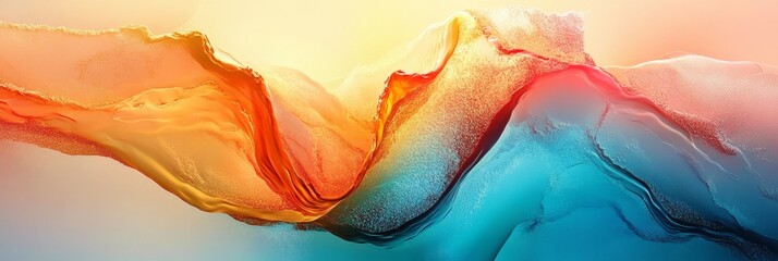 Wall Mural - Abstract Representation of Vibrant Food Waves in Stunning Colors
