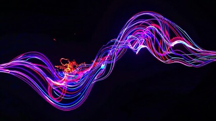 Wall Mural - vibrant abstract light trails with vivid colors in motion creating a dynamic and energetic atmospher