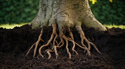 Close up of tree roots, natural texture and patterns