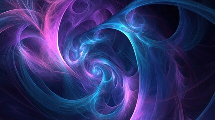 Wall Mural - A fluid abstract background of swirling dark blues and purples, evoking mystery and depth, with hints of light catching the shapes.