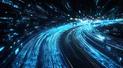 Digital Highway: A Futuristic Vision of Data Flow and Transportation