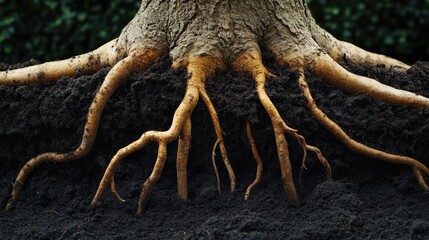 Poster - Close-up view of a tree's exposed roots