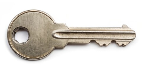 Wall Mural - Metal Key on White Background