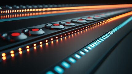 Futuristic Control Panel, Lights, Technology