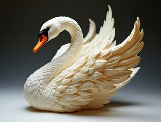 Wall Mural - Majestic sugar swan sculpture with edible gold dust