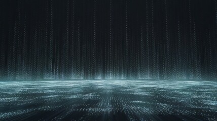 A dark blue background with a series of lines and dots. The background is almost empty, with only a few dots scattered around. The image has a futuristic and abstract feel to it, with the lines and do