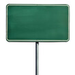 © Rangga Bimantara - Blank green road sign on a post in an open area isolated on png transparent background, cut out