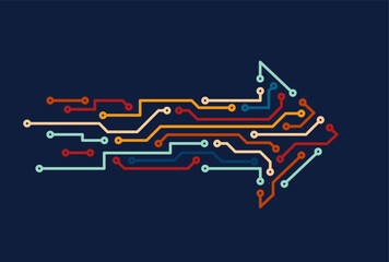 Wall Mural - abstract arrow direction. technology background