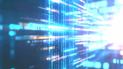 Digital Data Stream: Abstract image of a digital data stream, featuring flowing lines and glowing dots, symbolizing the flow of information and the interconnectedness of the digital age.