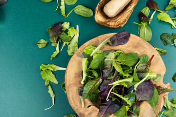 Canvas Print - Delicious green leaf salad.