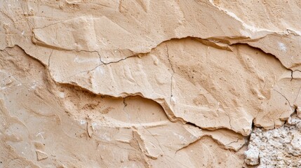 Canvas Print - Detailed Texture of Natural Rock Surface with Cracks and Layers in Earthy Tones for Background or Design Use