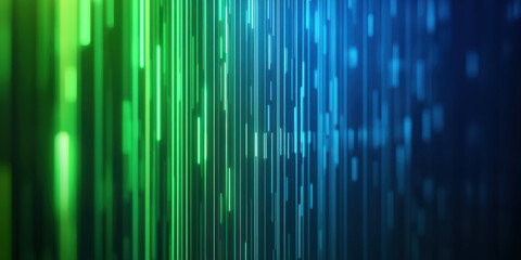 Wall Mural - digital lines and digits create vibrant abstract background in green and blue hues, evoking sense of