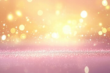 Wall Mural - sparkling bokeh background with soft pink and gold tones