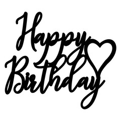 Wall Mural - happy birthday sign design vector laser cut