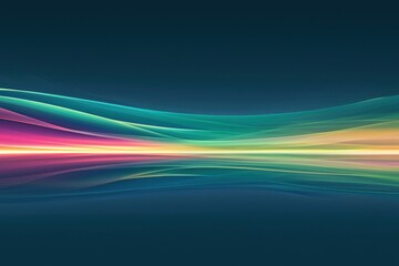 Wall Mural - vibrant abstract wavy lines with colorful blends and reflections