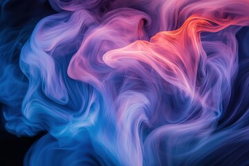 Poster - Swirling Colors of Smoke: Abstract Art in Vivid Shades of Blue and Pink