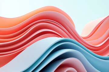 Wall Mural - colorful waves of paper creating abstract flowing patterns