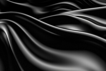 Wall Mural - elegant black fabric texture with smooth waves and soft curves