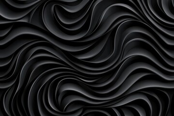 Wall Mural - abstract black waves with smooth curves and textured surface