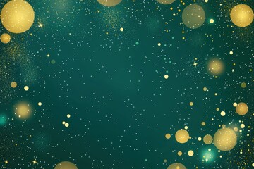 Wall Mural - sparkling golden circles on green background for celebrations