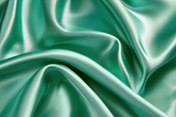 Wall Mural - smooth silky fabric with iridescent satin texture in soft green hue