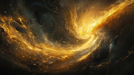 golden cosmic swirl nebula