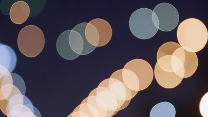Wall Mural - slow motion abstract defocused blur of city bokeh lights – dreamy urban nightscape, soft glowing orb