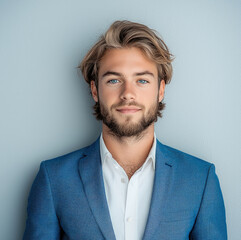 Aufkleber - Smiling young professional guy on plain background.