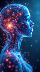 Wall Mural - VNS (Vagus Nerve Stimulation) digital art with cosmic elements symbolizing mental health and well-being.