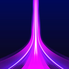 Poster - Isometric AI chipset on a printed circuit board, showcasing futuristic technology with light trail waves, fire path traces, car lights, optical fibers, and incandescence curve twirls.	