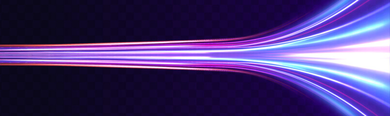 Poster - Long exposure of motorways as speed. Creative vector illustration of flying cosmic meteor, planetoid, comet, fireball isolated on transparent background.	
