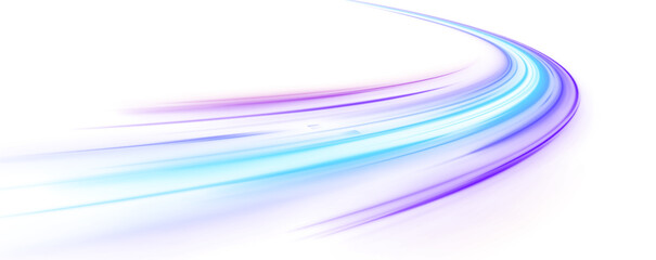 Fototapete - Neon stripes in the form of drill, turns and swirl. Illustration of high speed concept. Image of speed motion on the road. Vector PNG. Image of speed motion on the road.	