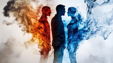Aufkleber - Psychological transformation through metamorphosis human emotions abstract environment artistic representation